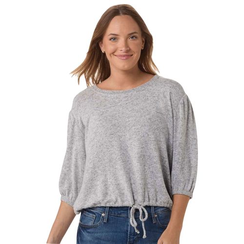 Boxercraft Women's Cuddle Puff Sleeve Top - OXFORD HEATHER image thumbnail