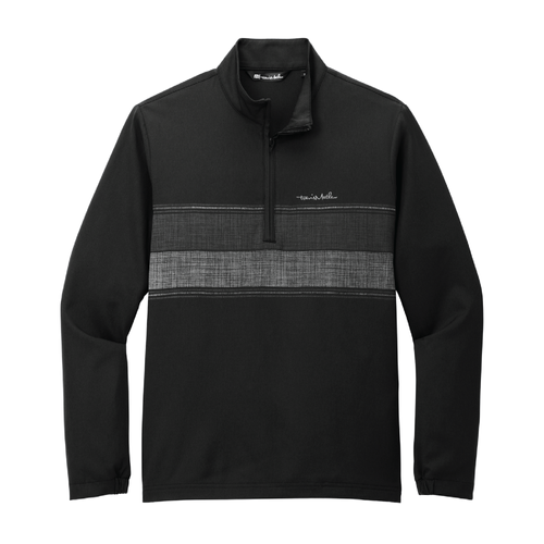 Travis Mathew Men's Balboa Chest Stripe 1/4-Zip - BLACK image thumbnail