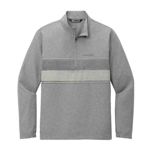 Travis Mathew Men's Balboa Chest Stripe 1/4-Zip - DARK GREY HEATHER image thumbnail
