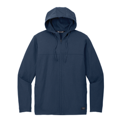 Image of Travis Mathew Men's Balboa Hooded Full-Zip Jacket - BLUE NIGHTS HEATHER