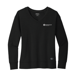 Image of OGIO Women's Luuma Flex Long Sleeve V-Neck - BLACKTOP