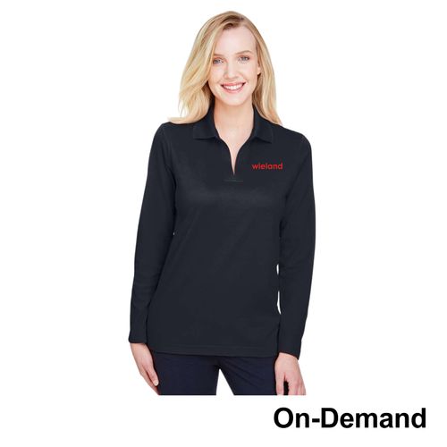 Women's Plaited Long Sleeve Polo image thumbnail