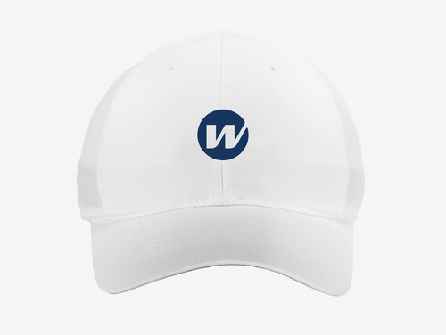 Image of White Nike Hat - Navy Embroidery