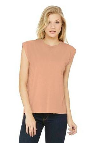 BELLA+CANVAS Women's Flowy Muscle Tee With Rolled Cuffs. BC8804 image thumbnail