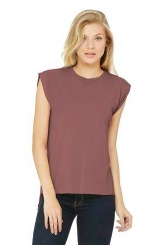 BELLA+CANVAS Women's Flowy Muscle Tee With Rolled Cuffs. BC8804 image thumbnail