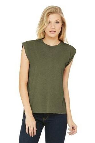 BELLA+CANVAS Women's Flowy Muscle Tee With Rolled Cuffs. BC8804 image thumbnail