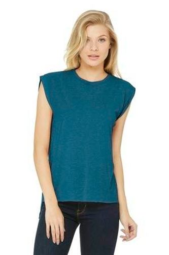 BELLA+CANVAS Women's Flowy Muscle Tee With Rolled Cuffs. BC8804 image thumbnail