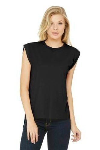 BELLA+CANVAS Women's Flowy Muscle Tee With Rolled Cuffs. BC8804 image thumbnail