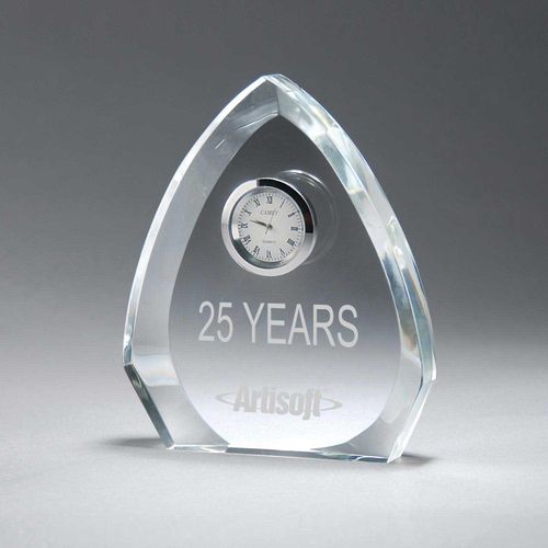 Clear Crystal Arrowhead Clock image thumbnail
