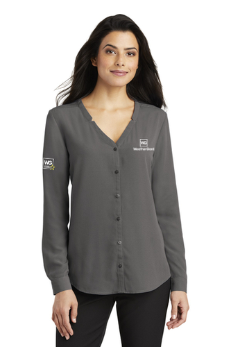 Port Authority Ladies Long Sleeve Button-Front Blouse image thumbnail