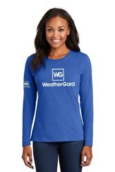 Image of Port & Company Ladies Long Sleeve Core Cotton Tee.