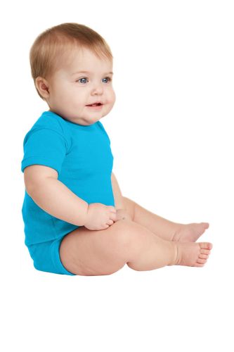 Rabbit Skins Infant Short Sleeve Baby Rib Bodysuit. image thumbnail