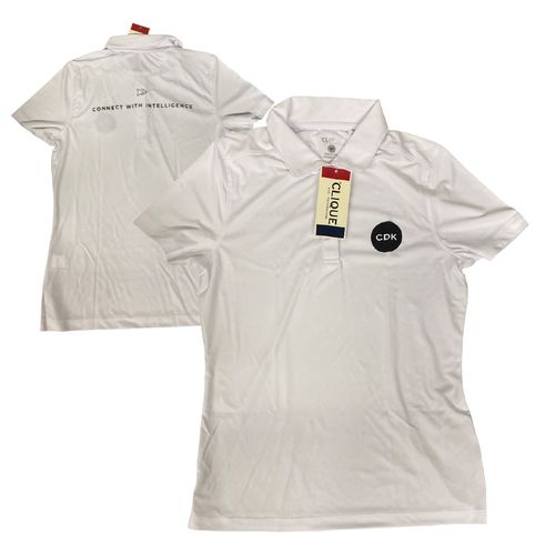 Women's White Polo - CDK Black Chest image thumbnail