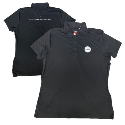 Women's Black Polo - CDK White Chest image thumbnail