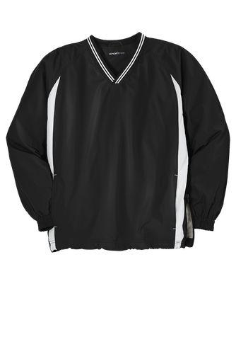 Sport-Tek® Tipped V-Neck Raglan Wind Shirt image thumbnail