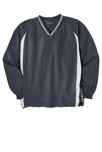 Sport-Tek® Tipped V-Neck Raglan Wind Shirt image thumbnail