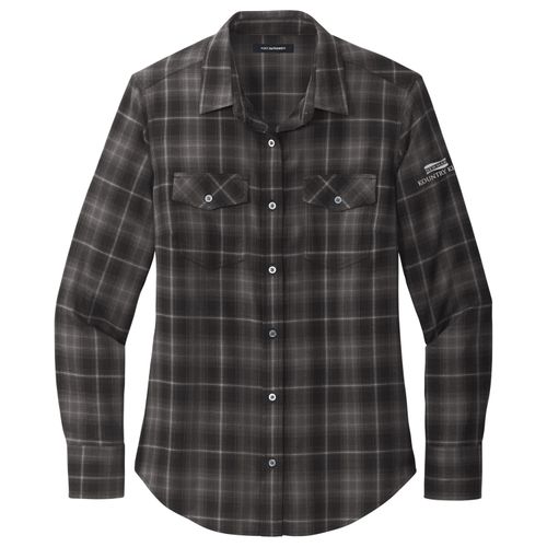 NKKS30 Ladies Long Sleeve Ombre Plaid Shirt image thumbnail