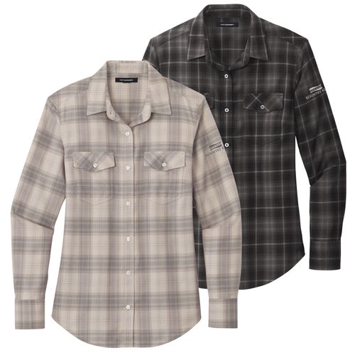 NKKS30 Ladies Long Sleeve Ombre Plaid Shirt image thumbnail