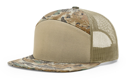 Image of Richardson Seven-Panel Printed Camo Cap w/ Leather Patch