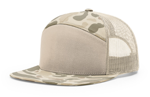 Richardson Seven-Panel Printed Camo Cap w/ Leather Patch image thumbnail