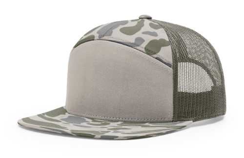 Richardson Seven-Panel Printed Camo Cap w/ Leather Patch image thumbnail