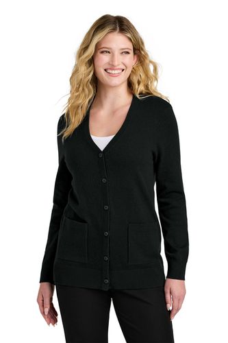 Port Authority Ladies Marled Cardigan Sweater image thumbnail