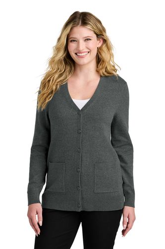 Port Authority Ladies Marled Cardigan Sweater image thumbnail