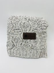 Image of 1834 Cable Knit Blanket w/ Leather Patch
