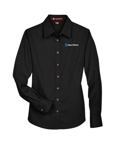 Ladies Long-Sleeve Twill Shirt with Stain-Release image thumbnail