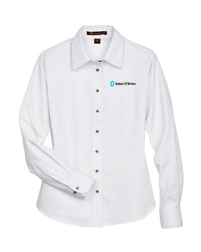 Ladies Long-Sleeve Twill Shirt with Stain-Release image thumbnail