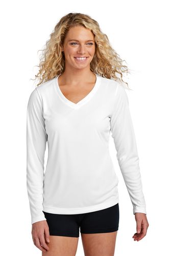 Sport-Tek® Ladies Long Sleeve PosiCharge® Competitor™ V-Neck Tee image thumbnail