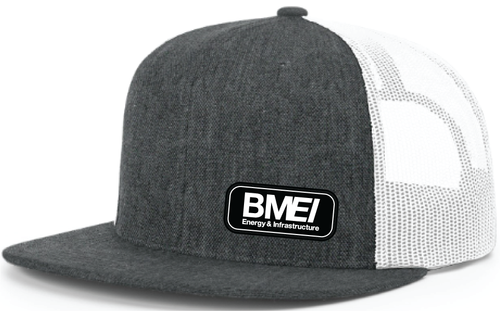 Wool Blend Flatbill Trucker Cap BMEI Patch image thumbnail