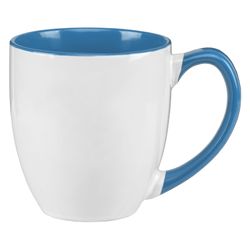 Image of 16 oz Two-Tone Ceramic Bistro Mug - White/Blue 