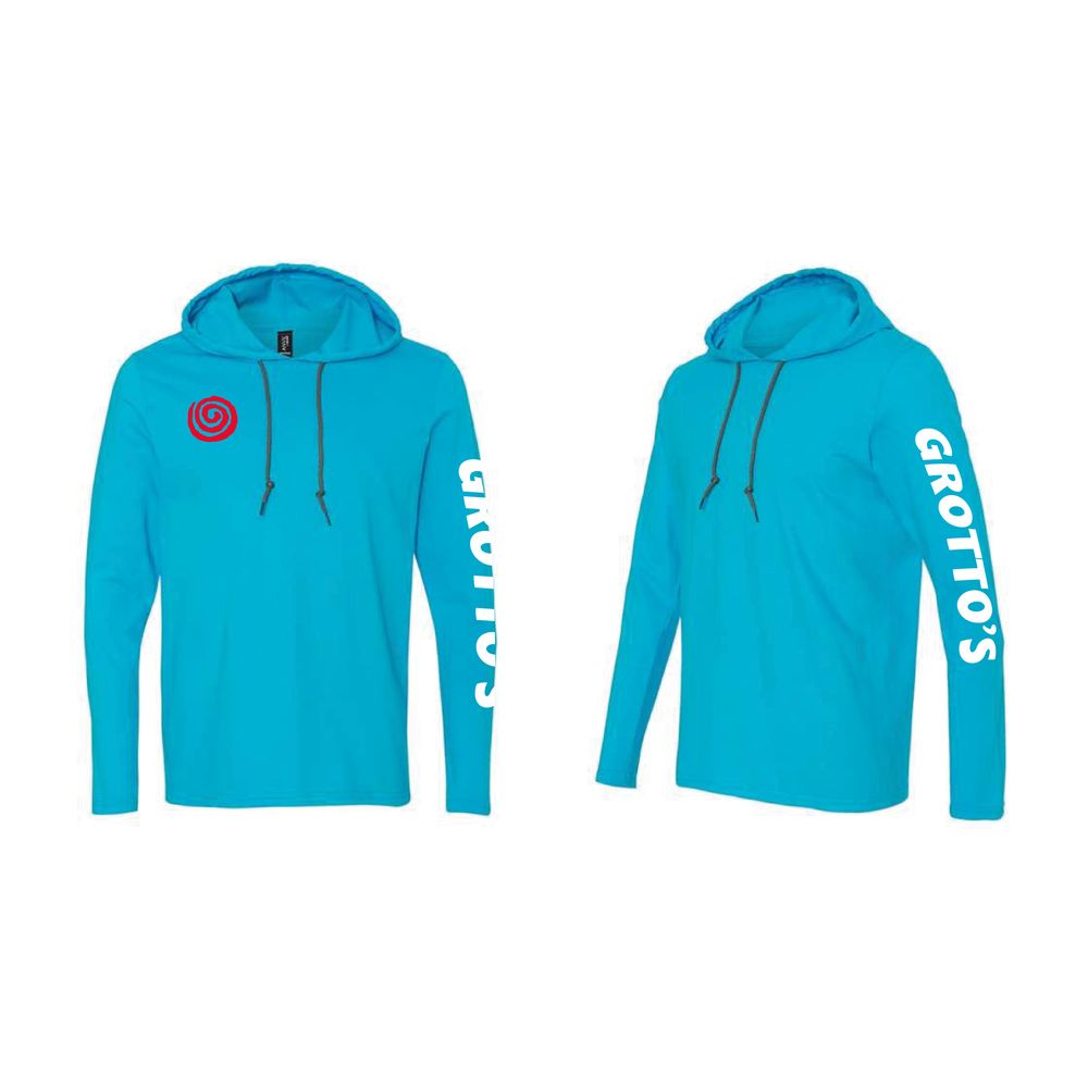  Cotton Hooded LS Tee Caribbean Blue primary image