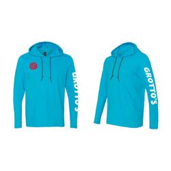 Image of  Cotton Hooded LS Tee Caribbean Blue