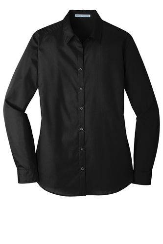 Port Authority® Ladies Long Sleeve Carefree Poplin Shirt image thumbnail