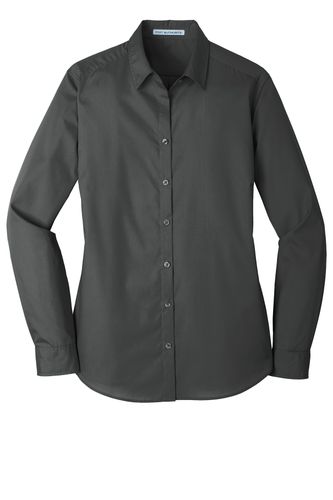 Port Authority® Ladies Long Sleeve Carefree Poplin Shirt image thumbnail