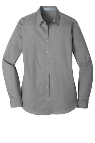 Port Authority® Ladies Long Sleeve Carefree Poplin Shirt image thumbnail