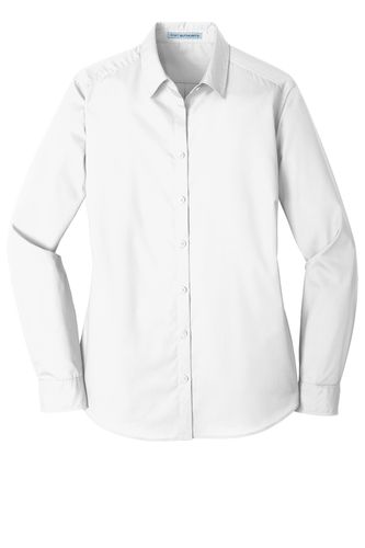 Port Authority® Ladies Long Sleeve Carefree Poplin Shirt image thumbnail
