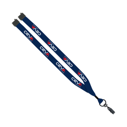 Image of 3/4" Dye-Sublimated Lanyard w/ Black Metal Bulldog Clip and Convenience Release