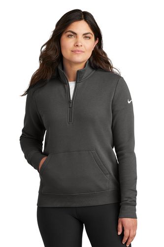 LADIES Nike Club Fleece Sleeve Swoosh 1/2 Zip - NKDX6720 image thumbnail