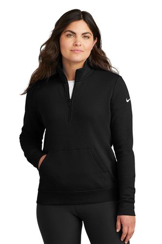 LADIES Nike Club Fleece Sleeve Swoosh 1/2 Zip - NKDX6720 image thumbnail