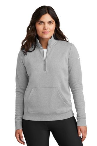 LADIES Nike Club Fleece Sleeve Swoosh 1/2 Zip - NKDX6720 image thumbnail