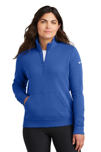 LADIES Nike Club Fleece Sleeve Swoosh 1/2 Zip - NKDX6720 image thumbnail