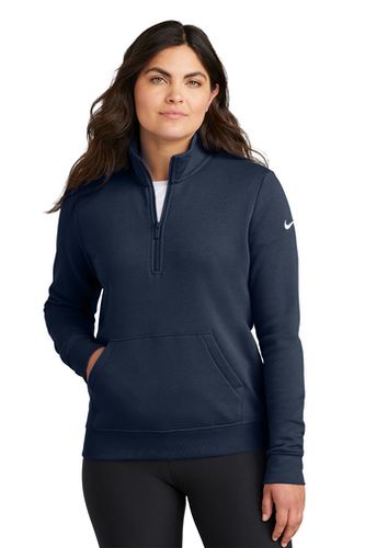 LADIES Nike Club Fleece Sleeve Swoosh 1/2 Zip - NKDX6720 image thumbnail