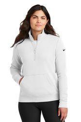 Image of LADIES Nike Club Fleece Sleeve Swoosh 1/2 Zip - NKDX6720