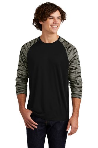 MEN'S Sport-Tek Drift Camo Colorblock Long Sleeve Tee - ST376LS image thumbnail