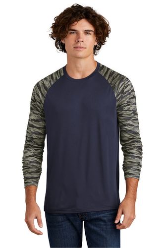 MEN'S Sport-Tek Drift Camo Colorblock Long Sleeve Tee - ST376LS image thumbnail