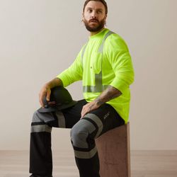 Image of MEN'S Ariat Long Sleeve Rebar Hi-Vis ANSI Tee - 10043823