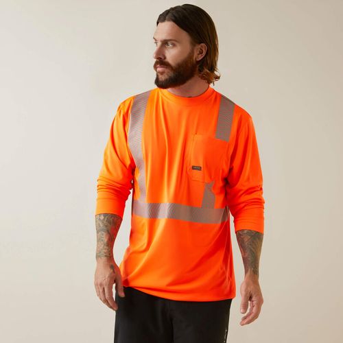 MEN'S Ariat Long Sleeve Rebar Hi-Vis ANSI Tee - 10043822 image thumbnail